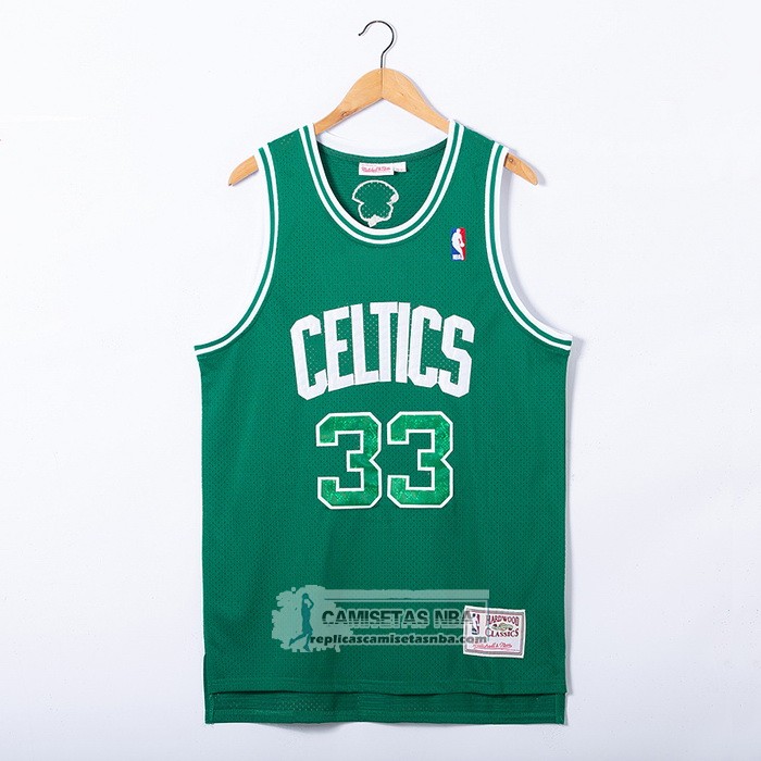 Camiseta Boston Celtics Larry Bird NO 33 Snakeskin Hardwood Classics 2021 Verde